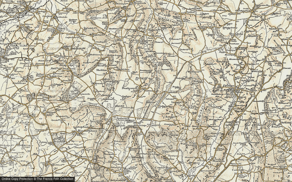 Old Map of Dunkeswell, 1898-1900 in 1898-1900