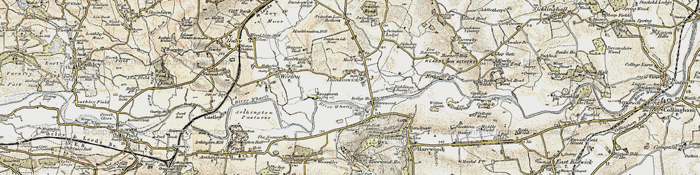 Old map of Dunkeswick in 1903-1904