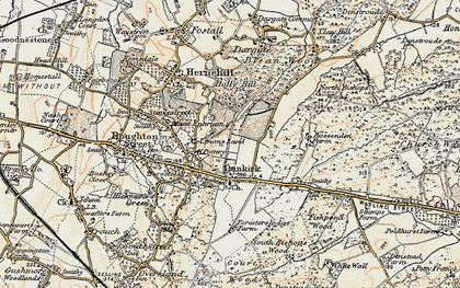 Old map of Dunkirk in 1897-1898