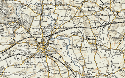 Old map of Dunkirk in 1901-1902