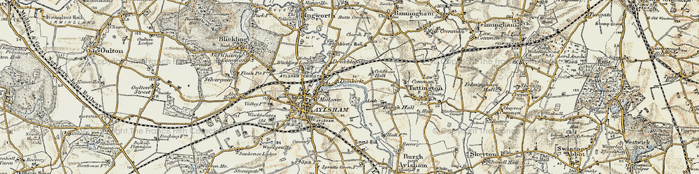 Old map of Dunkirk in 1901-1902