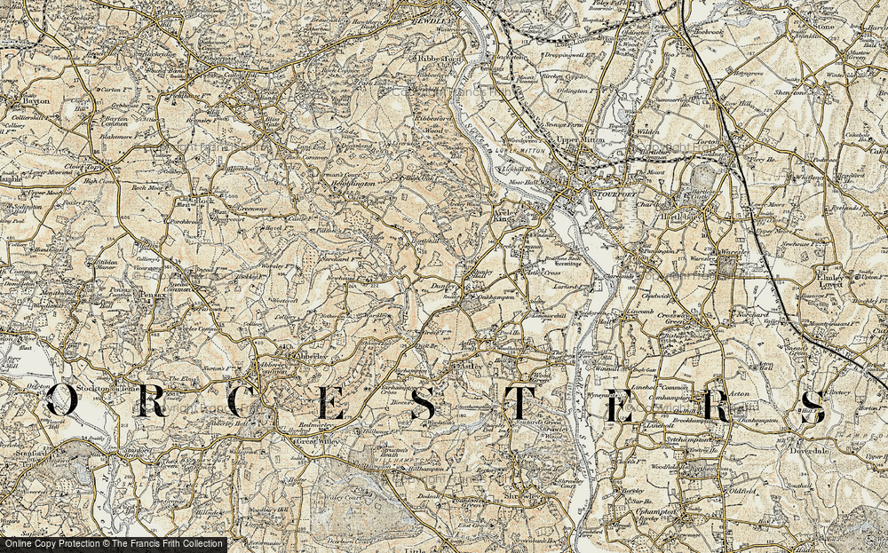 Old Map of Historic Map covering Areley Wood in 1901-1902