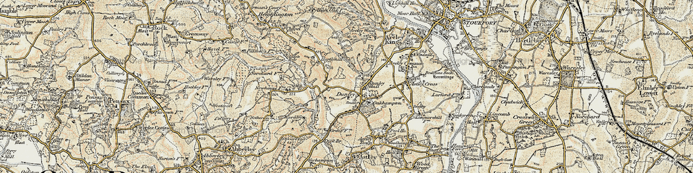 Old map of Dunley in 1901-1902