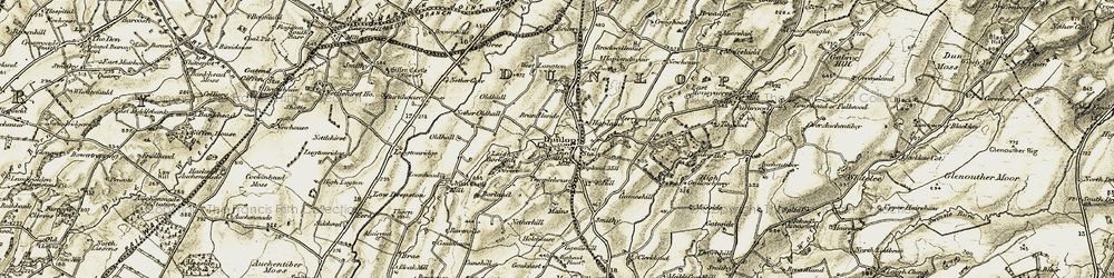 Old map of Dunlop in 1905-1906