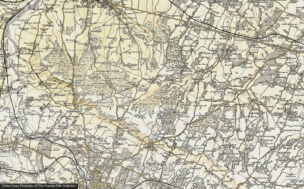 Old Map of Historic Map covering Pollyfield in 1897-1898
