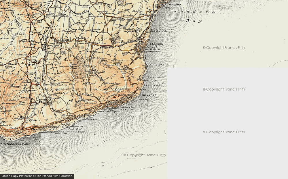 Old Map of Dunnose, 1899 in 1899