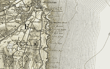 Old map of Bowdun Head in 1908-1909