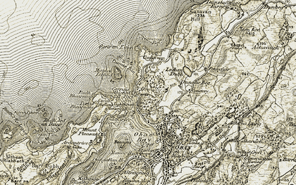 Old map of Ganavan in 1906-1907
