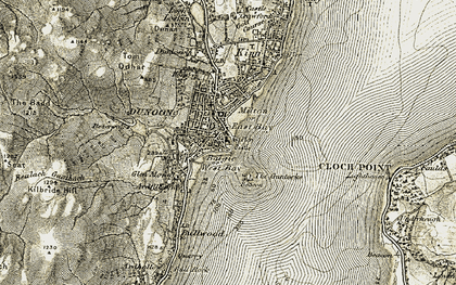 Old map of Dunoon in 1905-1907