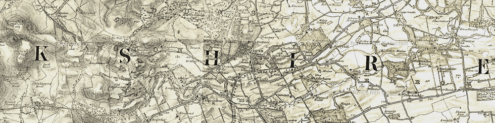 Old map of Duns in 1901-1904