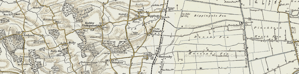 Old map of Dunsby in 1902-1903