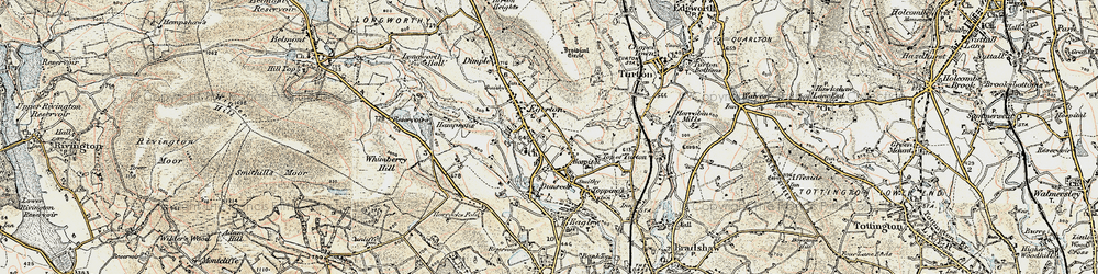 Old map of Dunscar in 1903