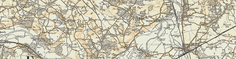 Old map of Dunsden Green in 1897-1909