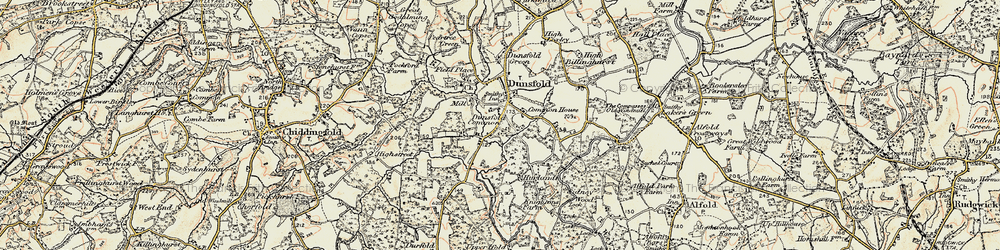 Old map of Dunsfold Common in 1897-1909