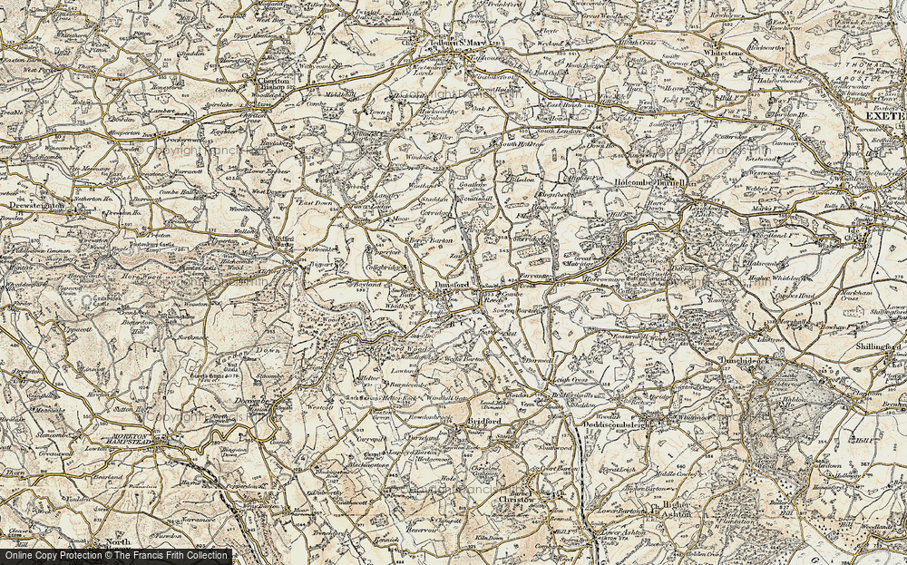 Old Map of Dunsford, 1899-1900 in 1899-1900