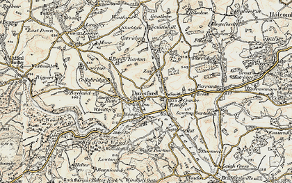 Old map of Dunsford in 1899-1900