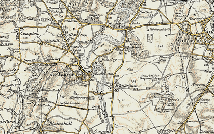 Old map of Dunsley in 1901-1902