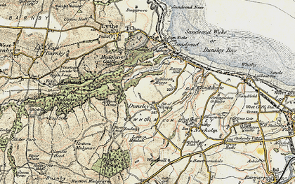 Old map of Dunsley in 1903-1904