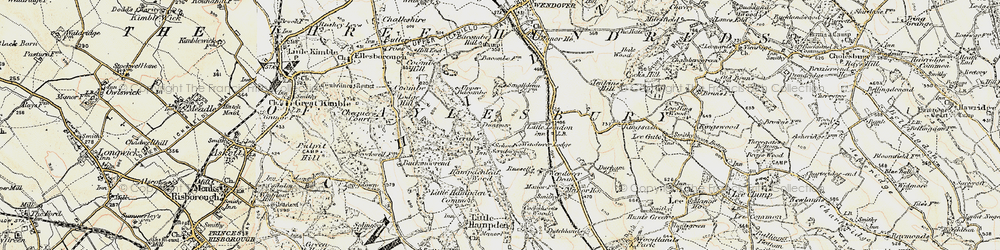 Old map of Dunsmore in 1897-1898