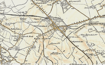 Old map of Dunstable in 1898-1899