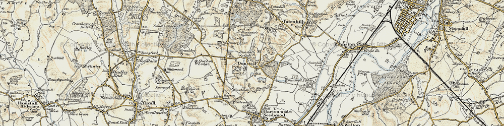 Old map of Bannister's Hollies in 1902