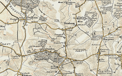 Old map of Dunstall Green in 1899-1901