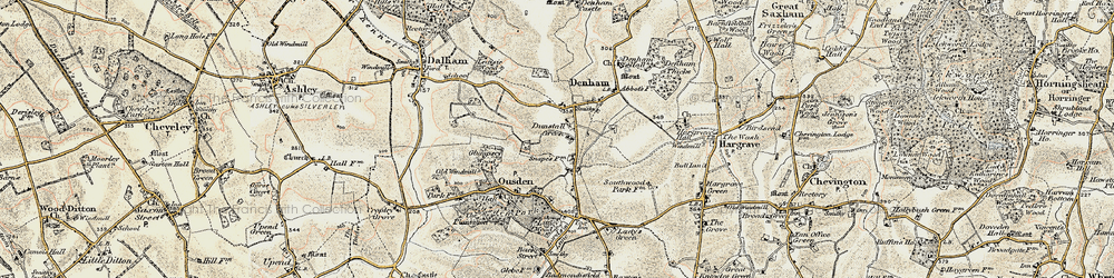 Old map of Dunstall Green in 1899-1901