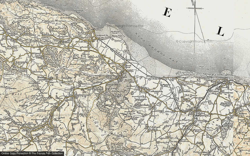 Old Map of Dunster, 1898-1900 in 1898-1900