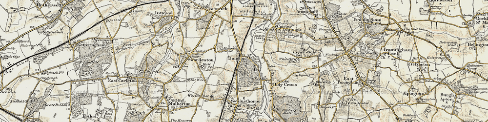 Old map of Dunston in 1901-1902