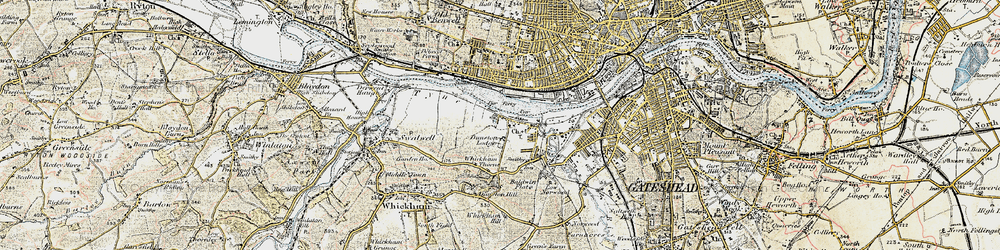 Old map of Dunston in 1901-1904