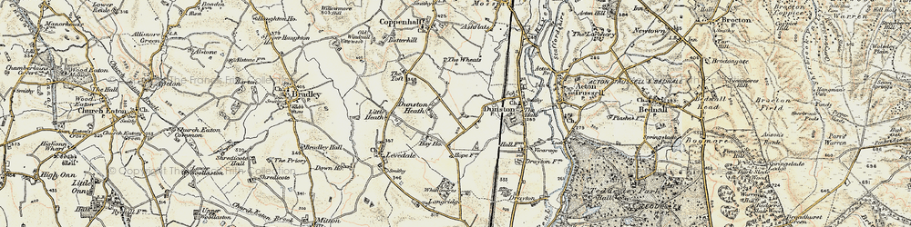 Old map of Dunston Heath in 1902