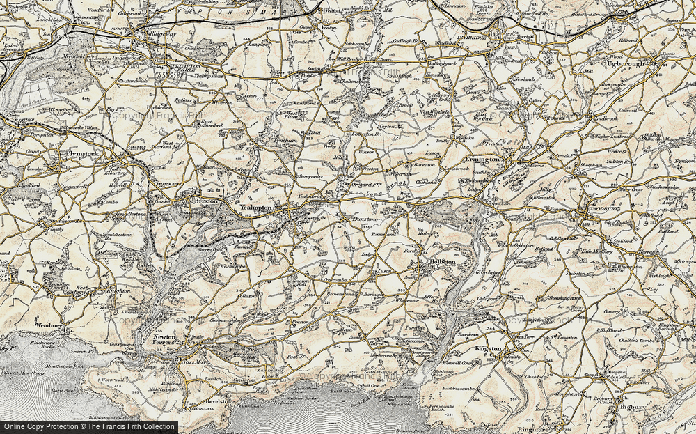 Old Map of Dunstone, 1899-1900 in 1899-1900