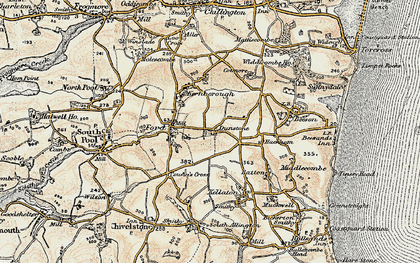 Old map of Dunstone in 1899