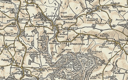 Old map of Dunterton in 1899-1900