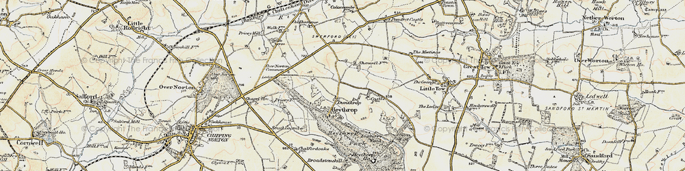 Old map of Dunthrop in 1898-1899