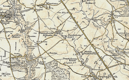 Old map of Duntisbourne Abbots in 1898-1899