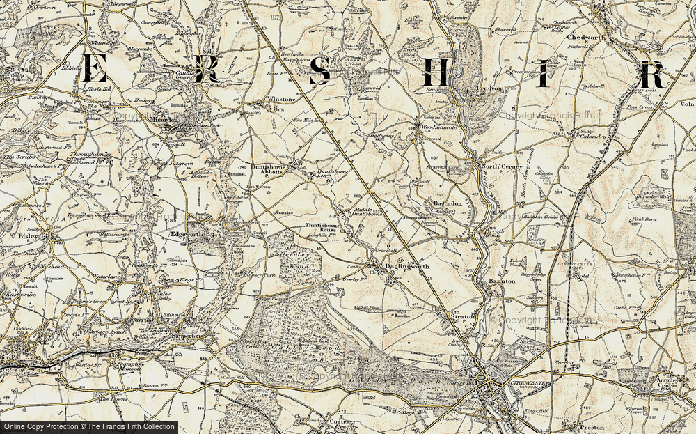 Old Map of Duntisbourne Rouse, 1898-1899 in 1898-1899