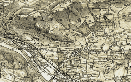 Old map of Duntocher in 1905-1906