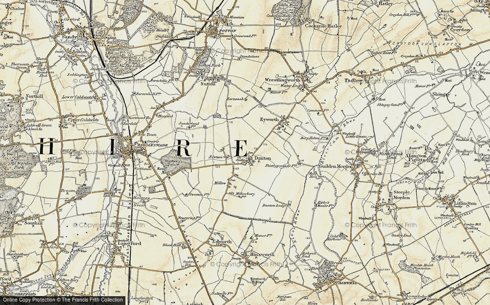 Old Map of Dunton, 1898-1901 in 1898-1901