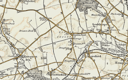 Old map of Dunton in 1901-1902