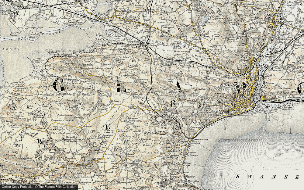 Old Map of Dunvant, 1900-1901 in 1900-1901