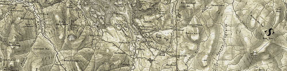 Old map of Dunvegan in 1909-1911