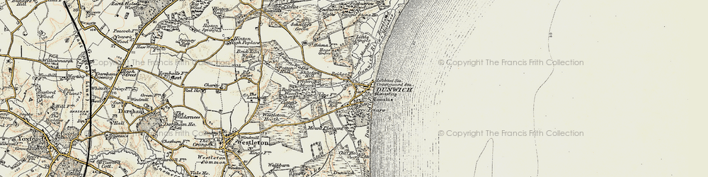 Old map of Dunwich in 1901
