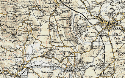 Old map of Dunwood in 1902-1903