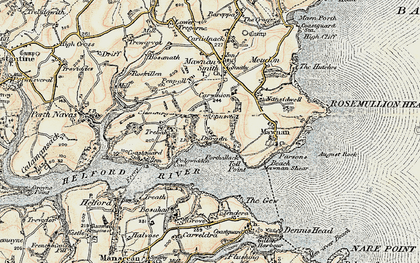 Old map of Durgan in 1900