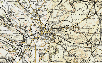 Old map of Durham in 1901-1904