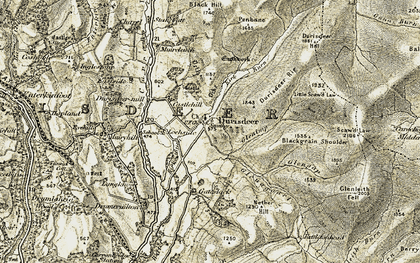 Old map of Blackgrain Shoulder in 1904-1905