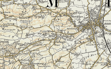 Old map of Durleigh in 1898-1900