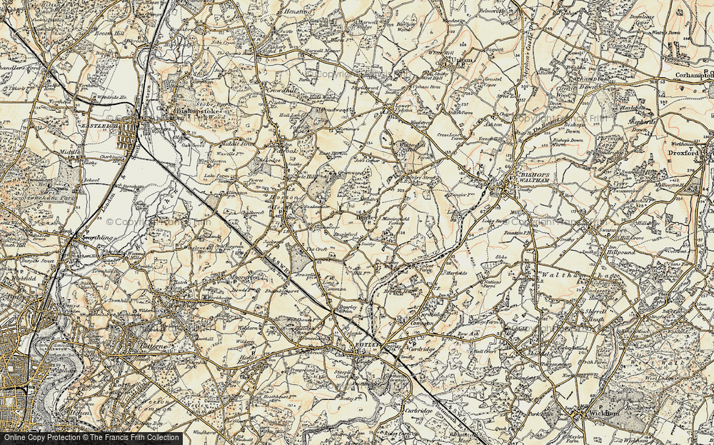 Old Map of Durley, 1897-1900 in 1897-1900