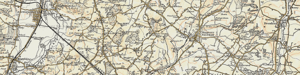 Old map of Durley Street in 1897-1900